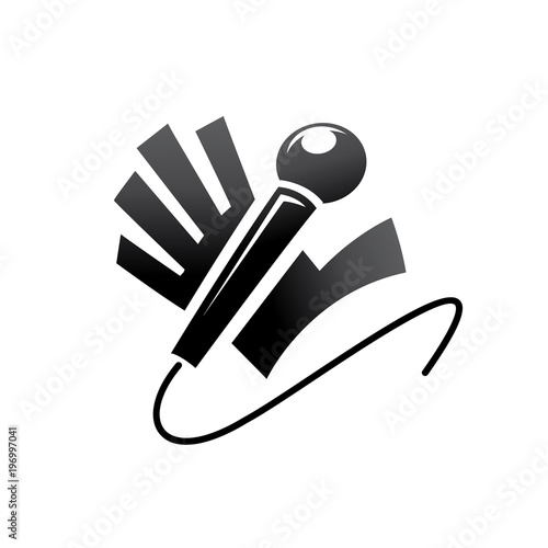hi five hand with microphone vector illustration