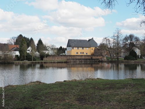Gustavsburg in Jägersburg mit Schloßweiher, Saarland, Deutschland 