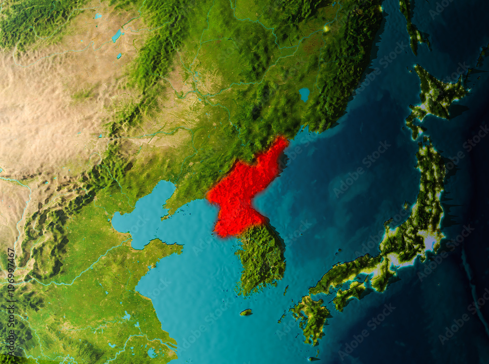 Orbit view of North Korea