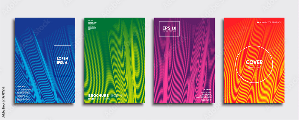 Vector cover designs. Future Poster template. Smartphone modern background set.