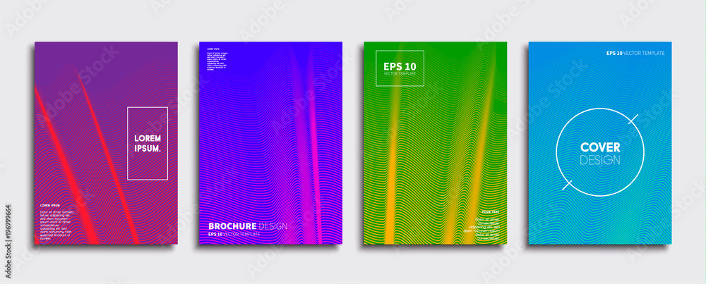 Vector cover designs. Future Poster template. Smartphone modern background set.