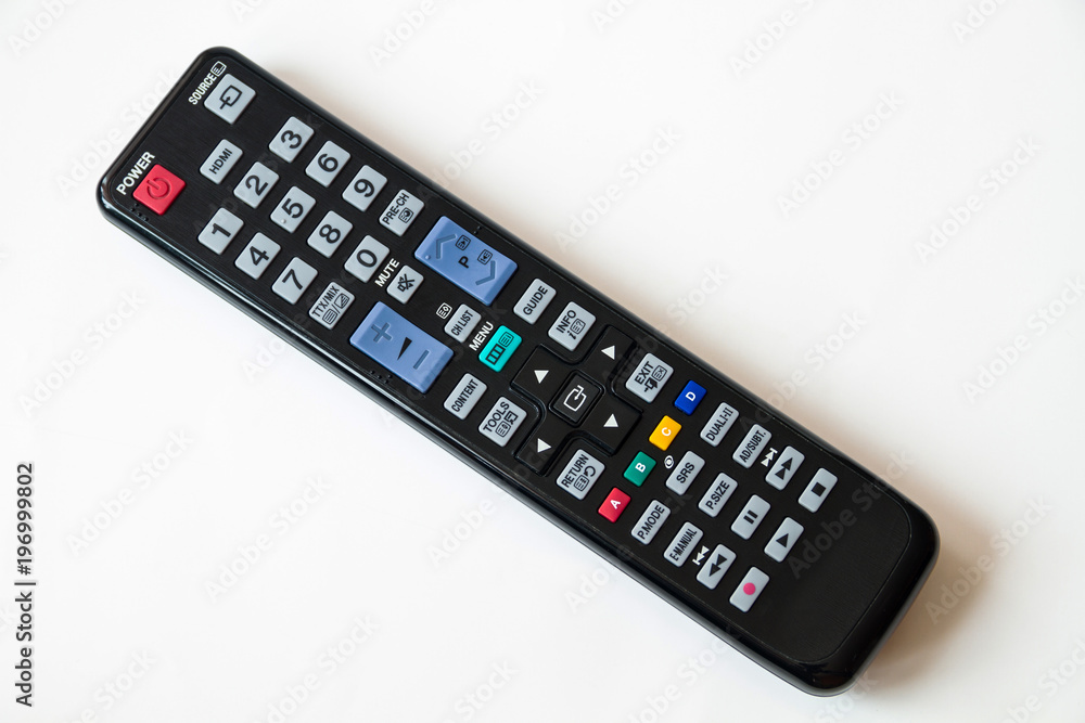 TV remote over white background TV remote over white background