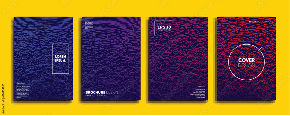 Vector cover designs. Future Poster template. Smartphone modern background set.