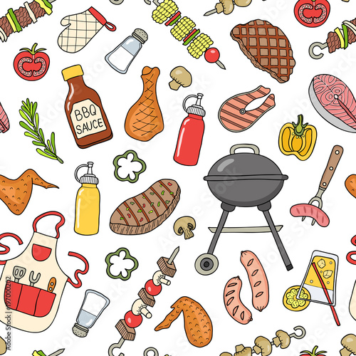 Seamless pattern of barbecue.