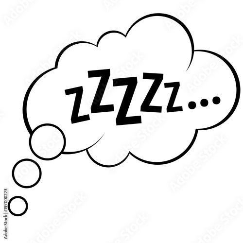 Sleep comic bubble zzz vector illustration