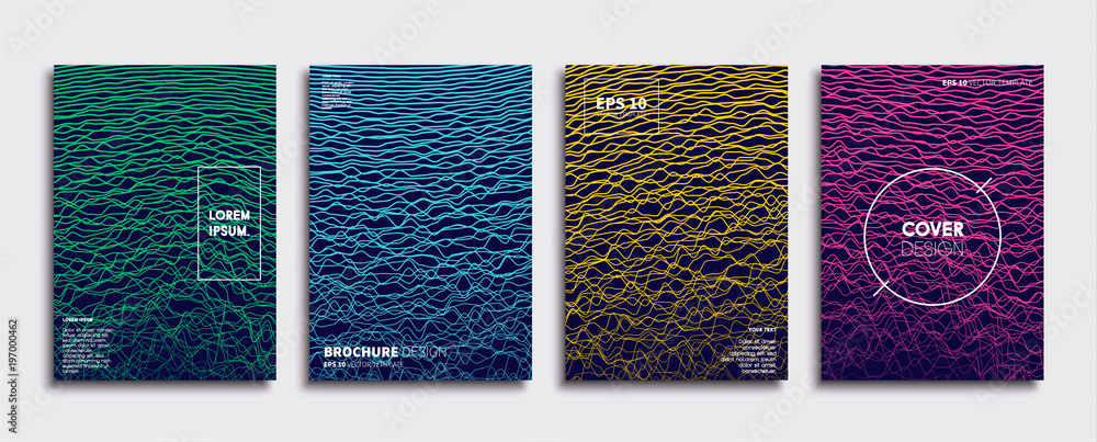 Vector cover designs. Future Poster template. Smartphone modern background set.
