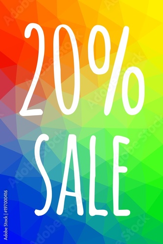 Sale banner template with low poly vector background. Special offers and discounts promotion
