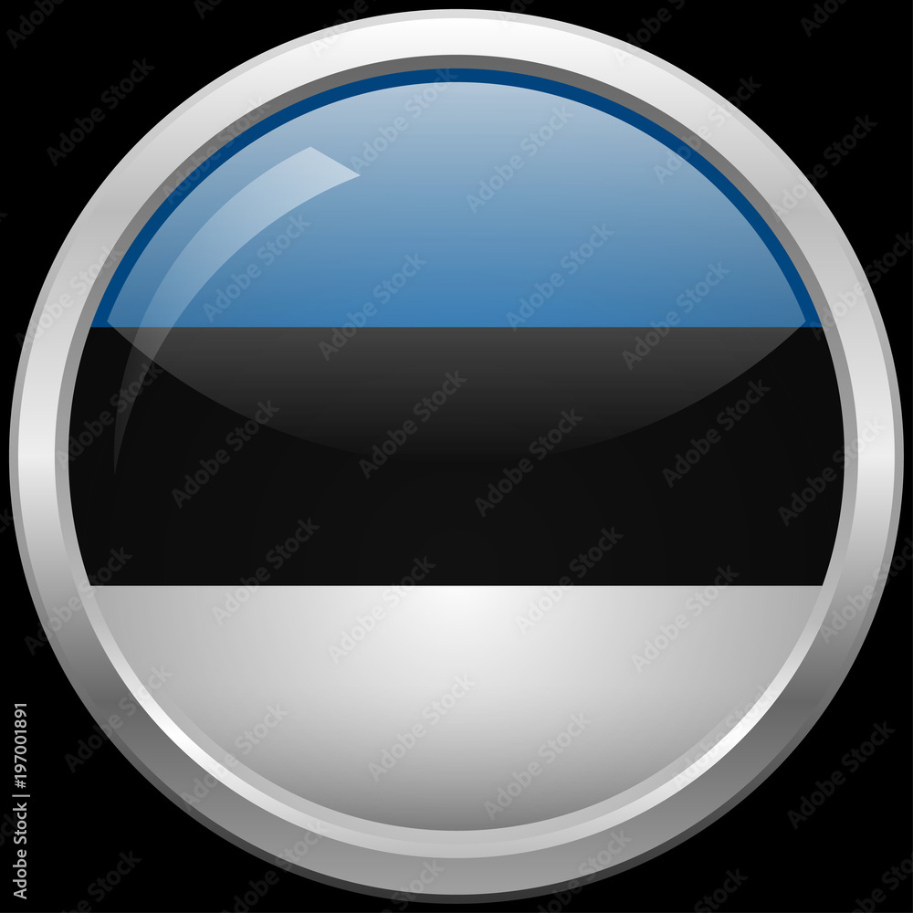 Estonian flag glass button vector illustration Estonian flag glass button vector illustration