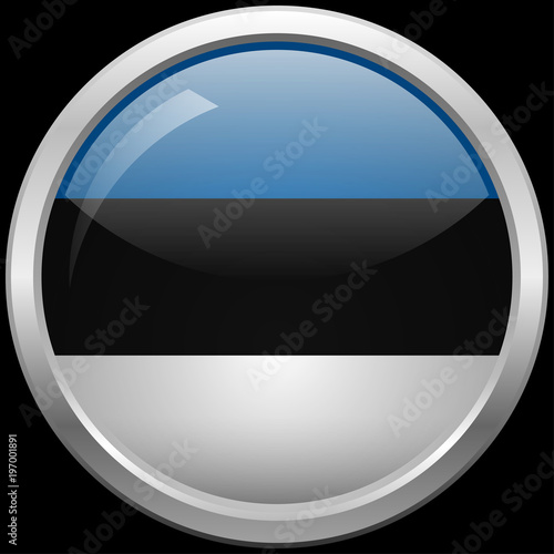Free Download Estonian flag glass button vector illustration - GFXLoad