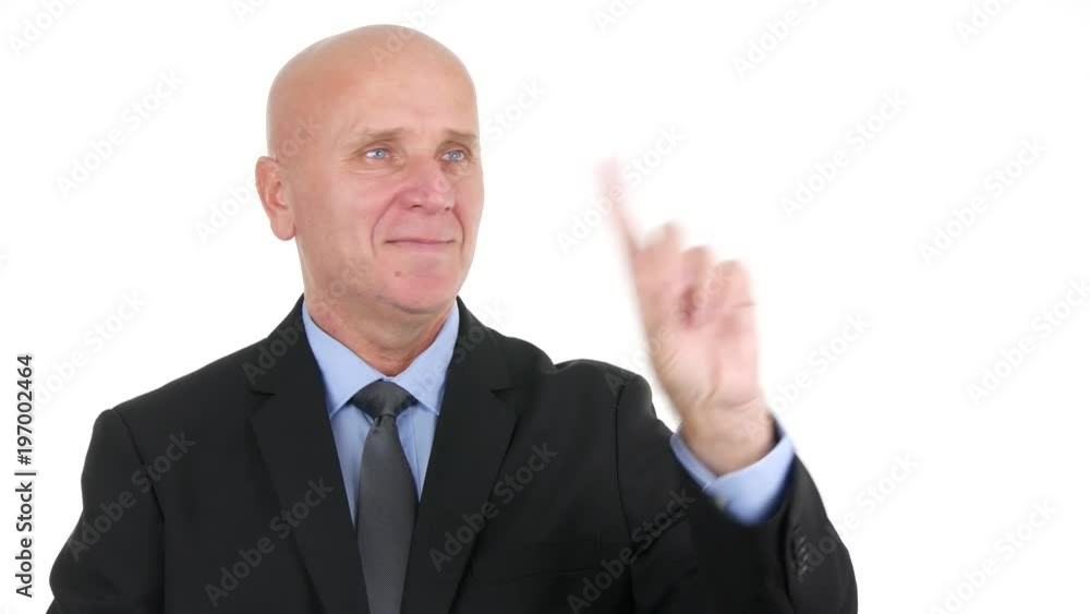 Businessman Smile and Warn with No Hand Gesture Make Negation Sign with Finger Businessman Smile and Warn with No Hand Gesture Make Negation Sign with Finger