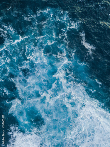 Pattern of blue water and white foam. © AlexandraDaryl
