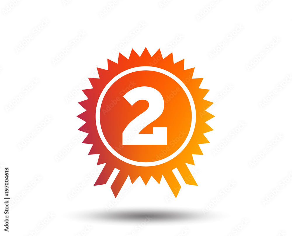 Second place award sign icon. Prize for winner symbol. Blurred gradient design element. Vivid graphic flat icon. Vector Second place award sign icon. Prize for winner symbol. Blurred gradient design element. Vivid graphic flat icon. Vector