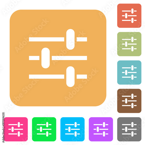 Adjustment rounded square flat icons