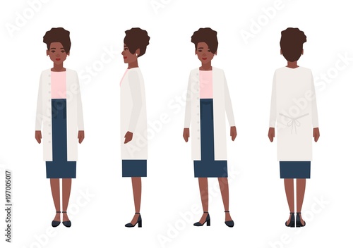Happy african american woman dressed in casual clothing isolated on white bac...