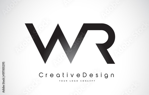 WR W R Letter Logo Design. Creative Icon Modern Letters Vector Logo.