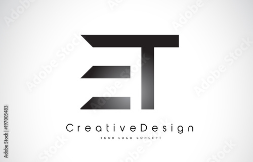 ET E T Letter Logo Design. Creative Icon Modern Letters Vector Logo.