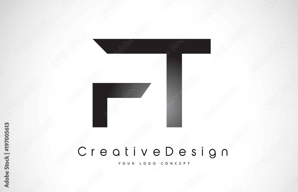 Obraz premium FT F T Letter Logo Design. Creative Icon Modern Letters Vector Logo.