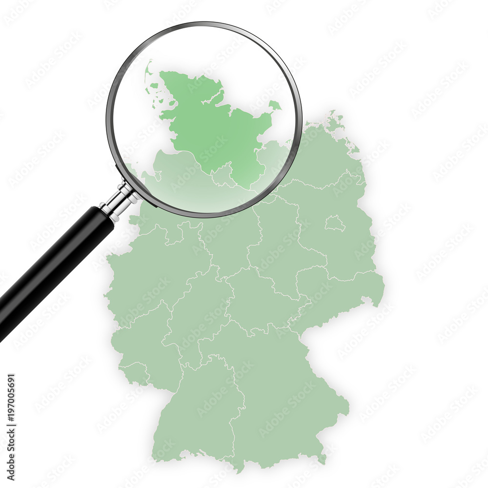 Landkarte Deutschland - Schleswig-Holstein vergrößert Landkarte Deutschland - Schleswig-Holstein vergrößert