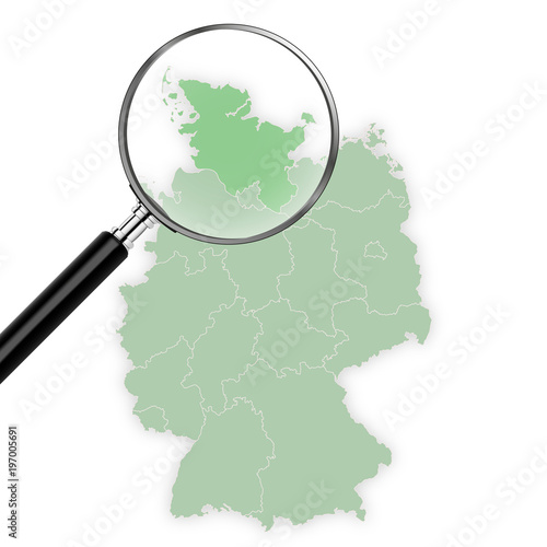 Landkarte Deutschland - Schleswig-Holstein vergrößert