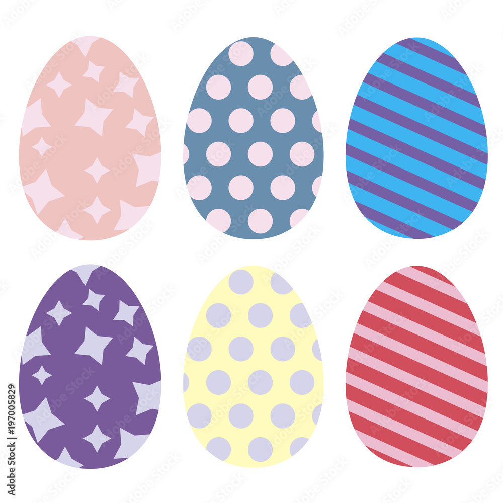 Easter eggs icons. Vector illustration. Easter eggs for Easter holidays design on white background.