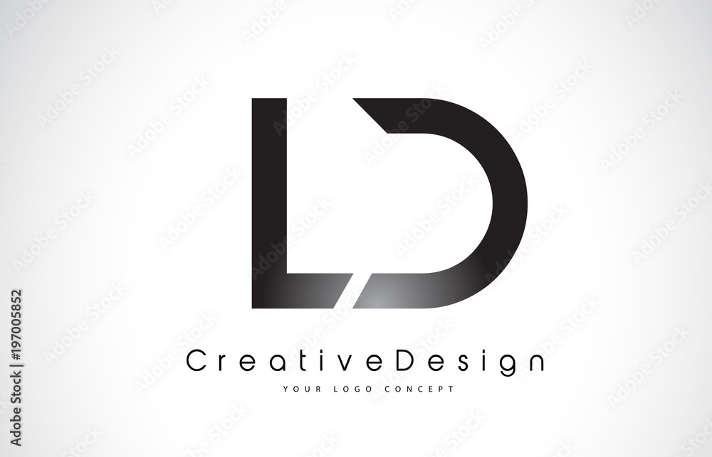 LD L D Letter Logo Design. Creative Icon Modern Letters Vector Logo. - obrazy, fototapety, plakaty 
