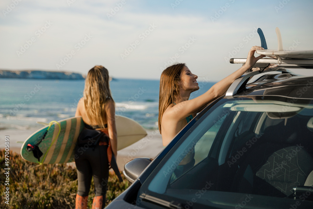 Getting ready for surfing