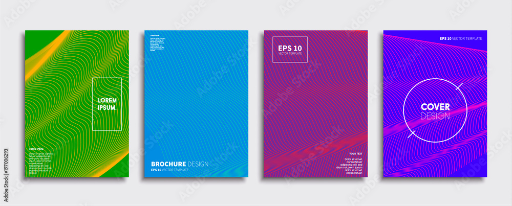 Fototapeta premium Vector cover designs. Future Poster template. Smartphone modern background set.