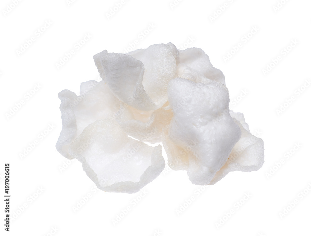Fototapeta premium Prawn chips isolated on a white background