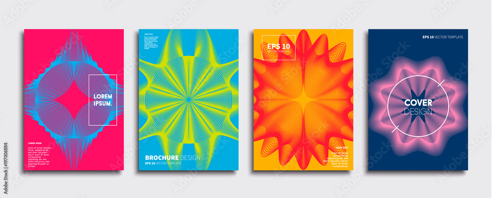 Vector cover designs. Future Poster template. Smartphone modern background set.