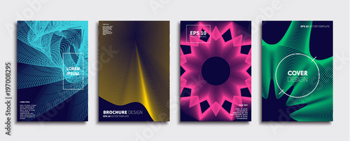 Obraz na płótnie Vector cover designs. Future Poster template. Smartphone modern background set. w salonie