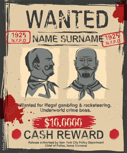 Vintage wanted poster