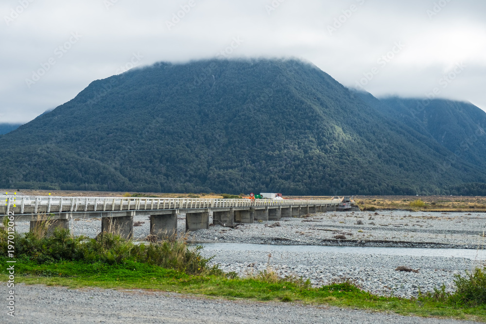 Low water level in the river of south island Newzealand