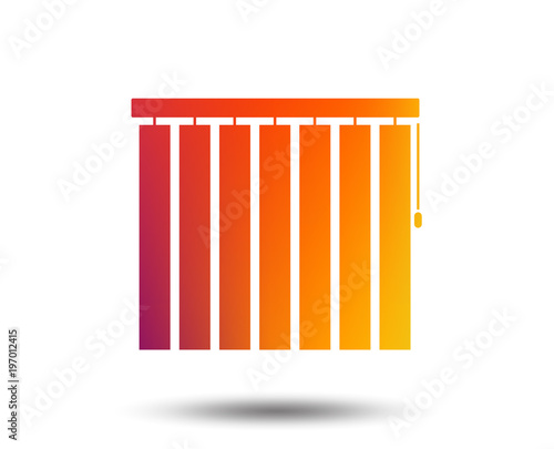 Louvers vertical sign icon. Window blinds or jalousie symbol. Blurred gradient design element. Vivid graphic flat icon. Vector