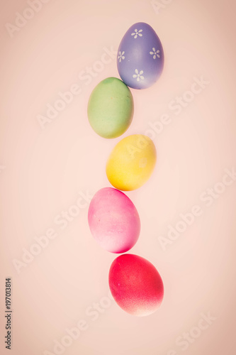 Easter scene with colored eggs © neirfy