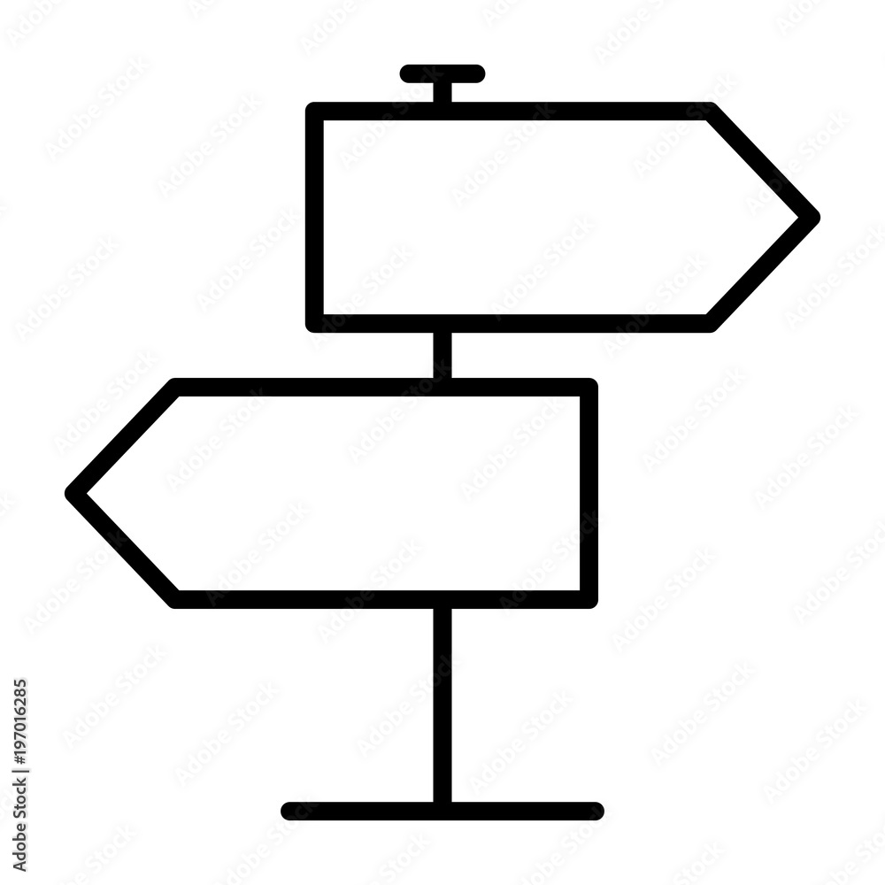 Signpost Line Icon. Vector Simple Minimal 96x96 Pictogram Signpost Line Icon. Vector Simple Minimal 96x96 Pictogram