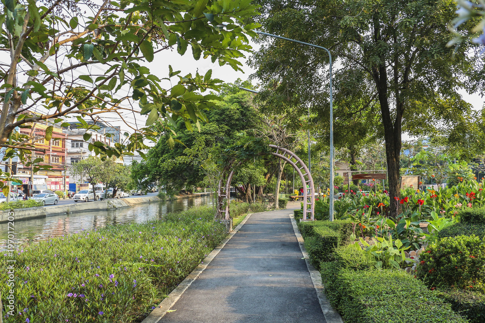 Nice little park in Bangkok near canal
