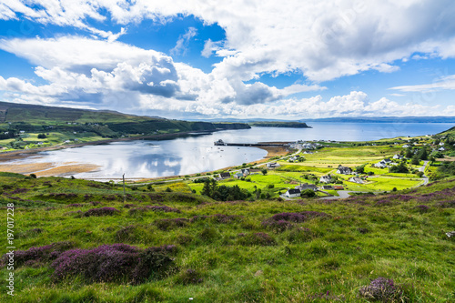 Ulig bay seascape in Trotternish peninsula during a summer day, Isle of Skye, Scotland, Britain photo