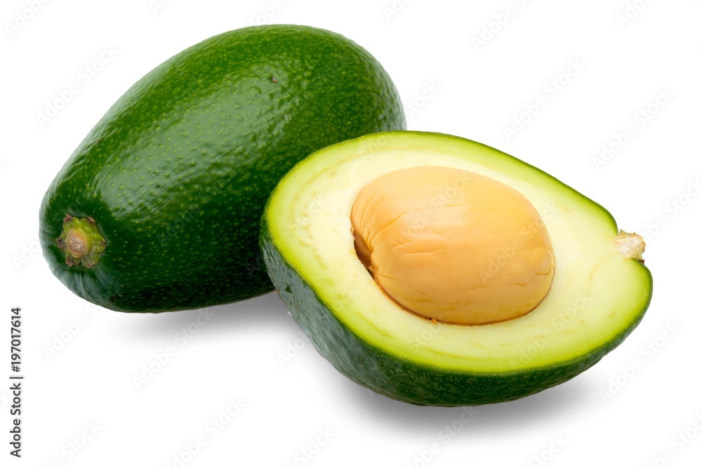 Avocado and slice with seed