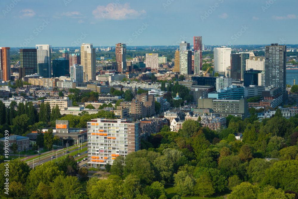 Vue aerienne - Ville de Rotterdam - Pays-bas