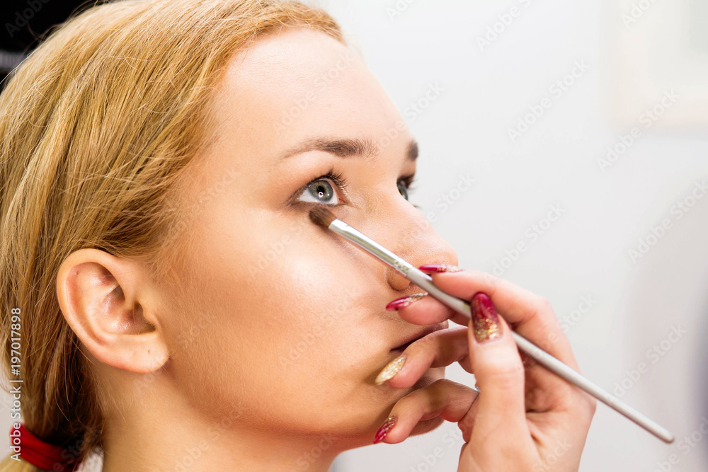 make-up artist does make-up for the model make-up artist does make-up for the model