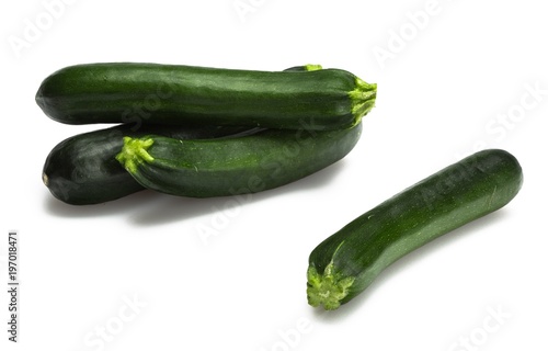 Fresh Courgettes Isolated on White