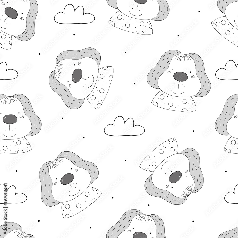 Seamless pattern with cute little dog. vector illustration Seamless pattern with cute little dog. vector illustration
