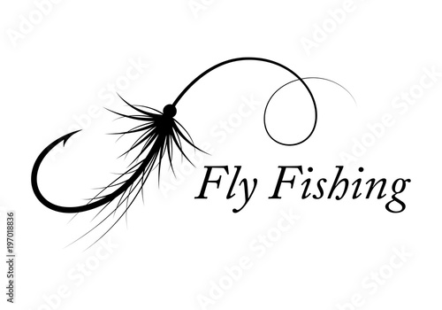 Fotografie, Tablou graphic fly fishing, vector