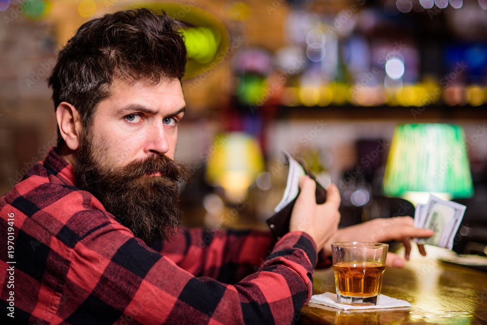 Rest and relax concept. Guy spend leisure in bar, defocused Rest and relax concept. Guy spend leisure in bar, defocused