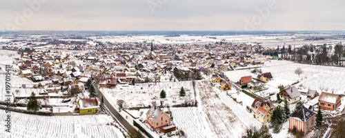 Panorama of Kintzheim, a village in Bas-Rhin - France photo