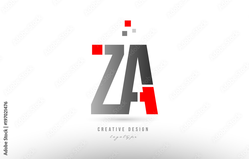 red grey alphabet letter za z a logo combination icon design red grey alphabet letter za z a logo combination icon design