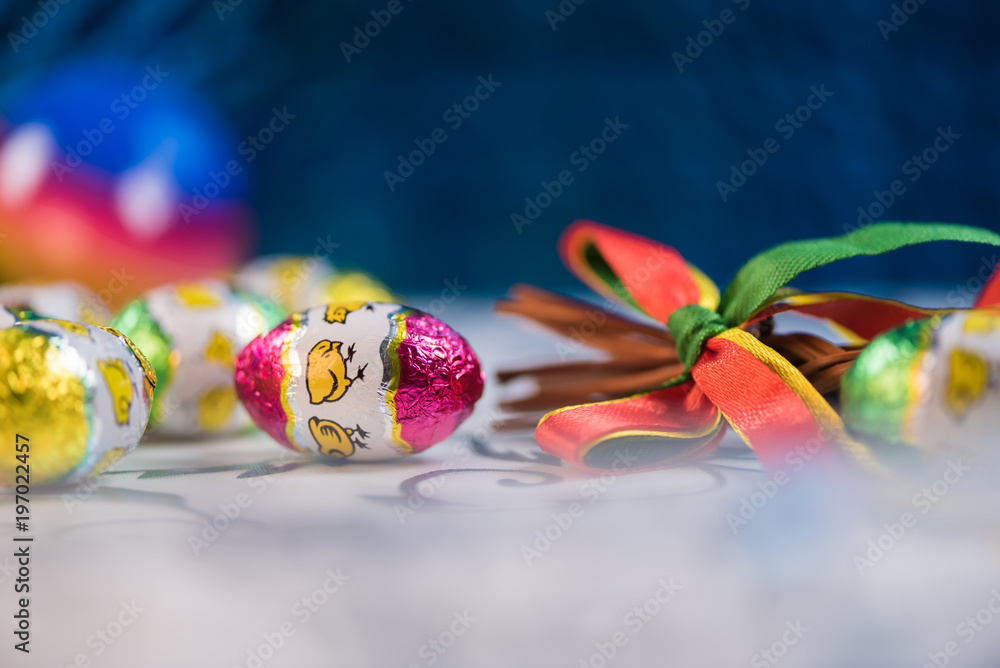 Traditional Easter eggs and korbash as spring symbol in Slovakia