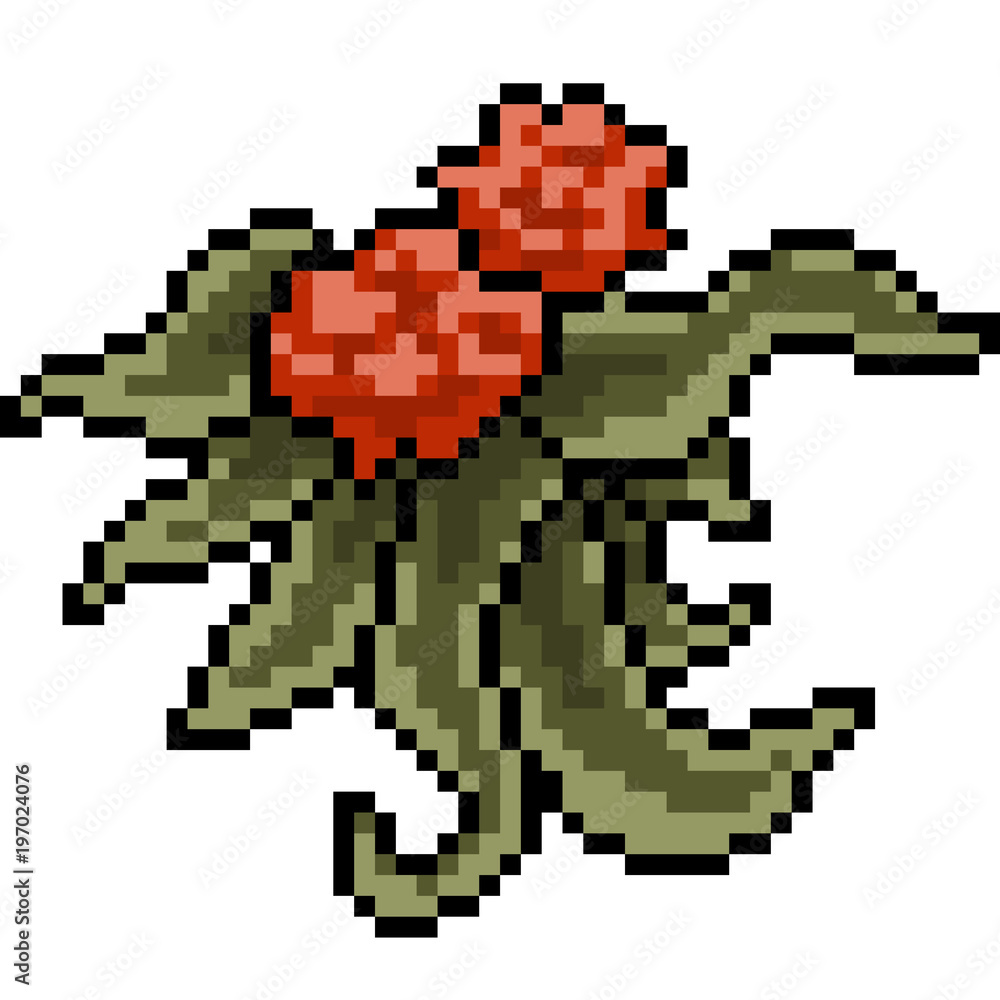 vector pixel art flower