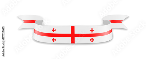 Georgia flag in the form of wave ribbon. Vector illustration.
