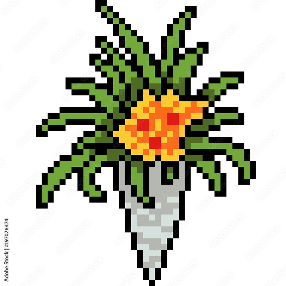 vector pixel art flower vector pixel art flower